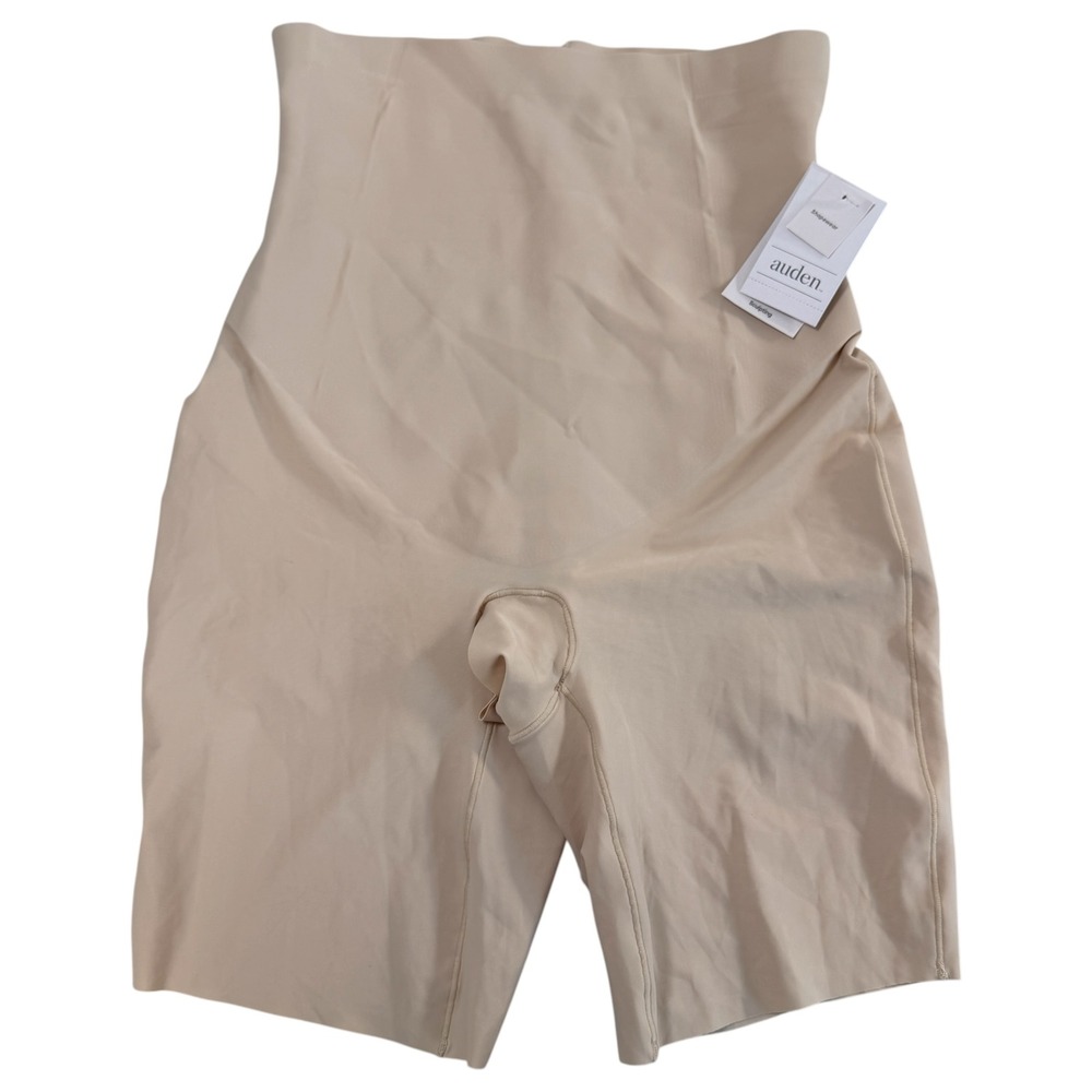 Auden Womens High Waisted Sculpting Shapewear Shorts Beige Nude Size M NEW